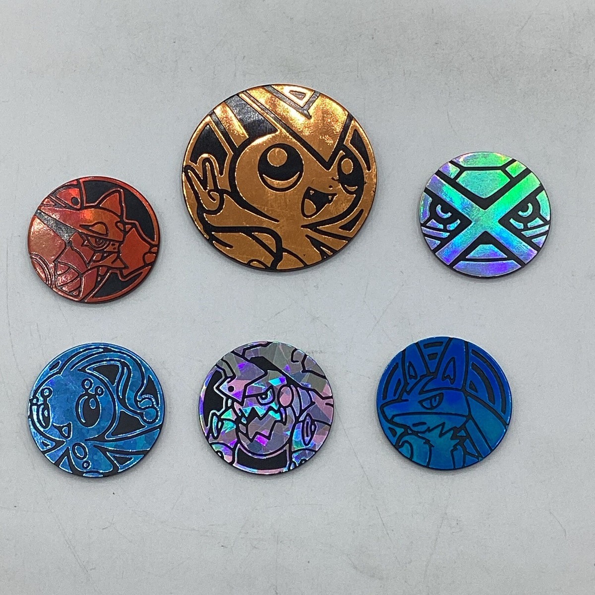 6 Assorted Vintage POKEMON TCG Game Reflective Plastic Coins | eBay