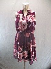 NWT Blue Rain Size M Womens Floral Choker Collar Sleeveless Ruffle Dress 336
