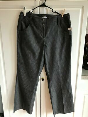 NWT Crown & Ivy Women's Tan Multicolor Lines Pant Size 16 WA Plus