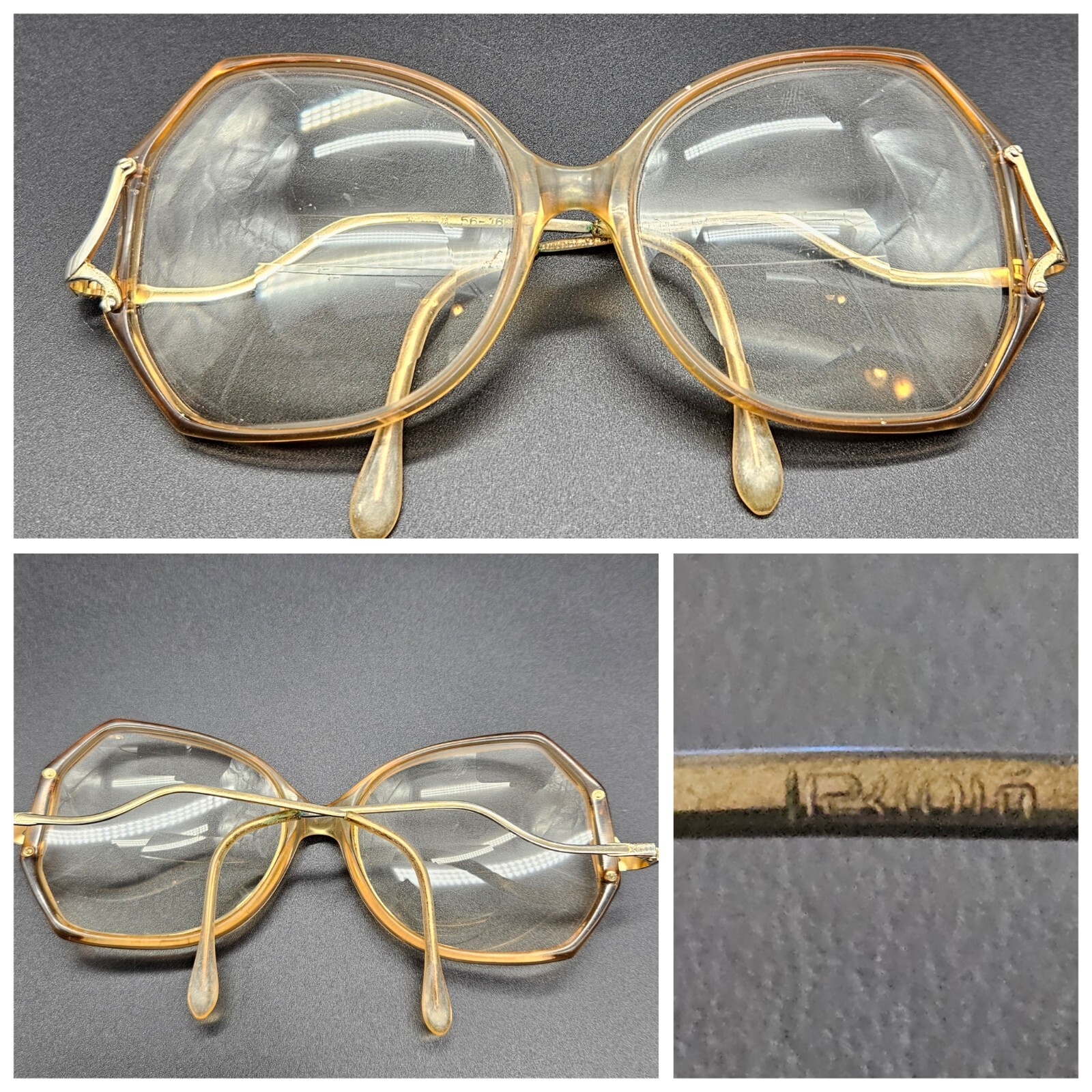 Vintage 80's Oversized Eyeglasses Frames ROI Aphrodite Brown Retro 56