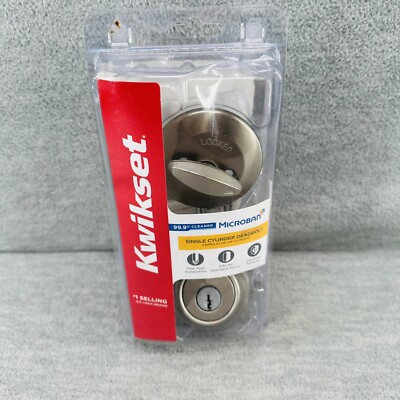 669 Lock KWIKSET 96600-669 - Satin Nickel Finish Single Cylinder Deadbolt Lock ...