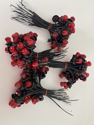 100 PCS 3/4'' 12V Marker Lights LED  Trailer Round Side Bullet Light  Red Lamps