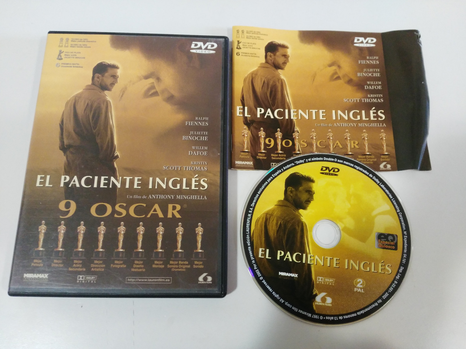 El Paciente Inglés DVD Ralph Fiennes Juliette Binoche Español English AM