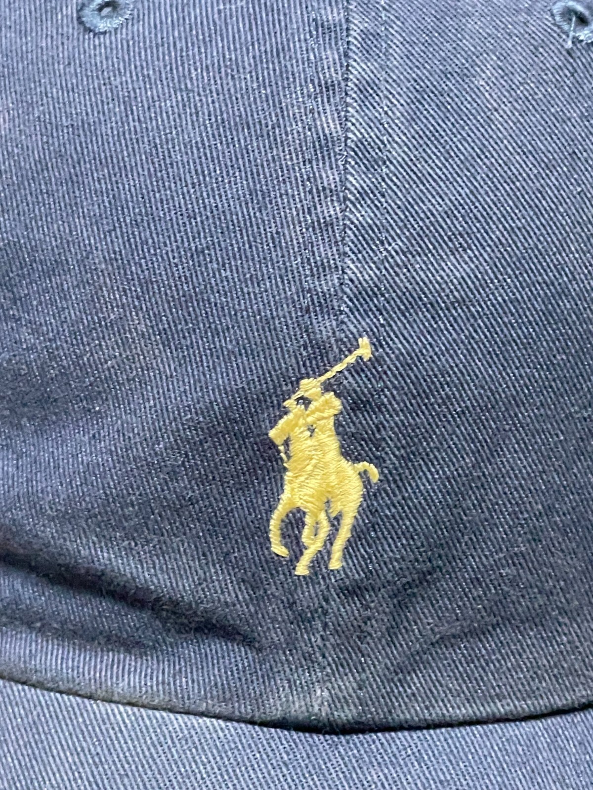 Cappello polo Ralph Lauren da uomo cinturino blu posteriore oro pony logo casual golf