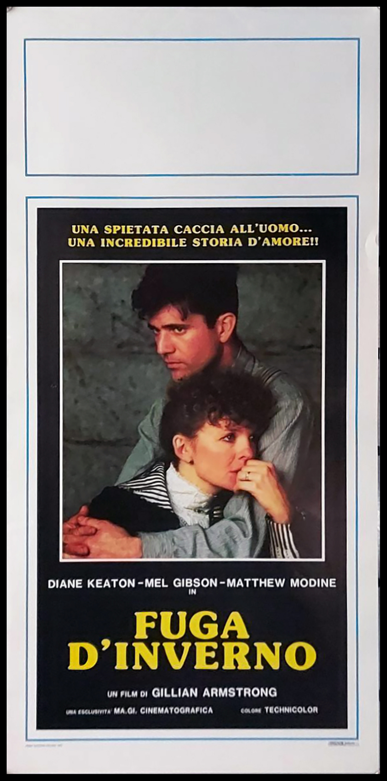 Locandina originale film Fuga d'inverno (1984) - Regia di Gillian Armstrong