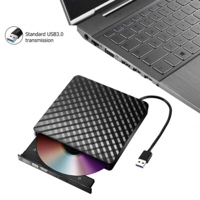 Slim External CD DVD RW Drive USB 3.0 Writer Burner Player For Laptop Computer