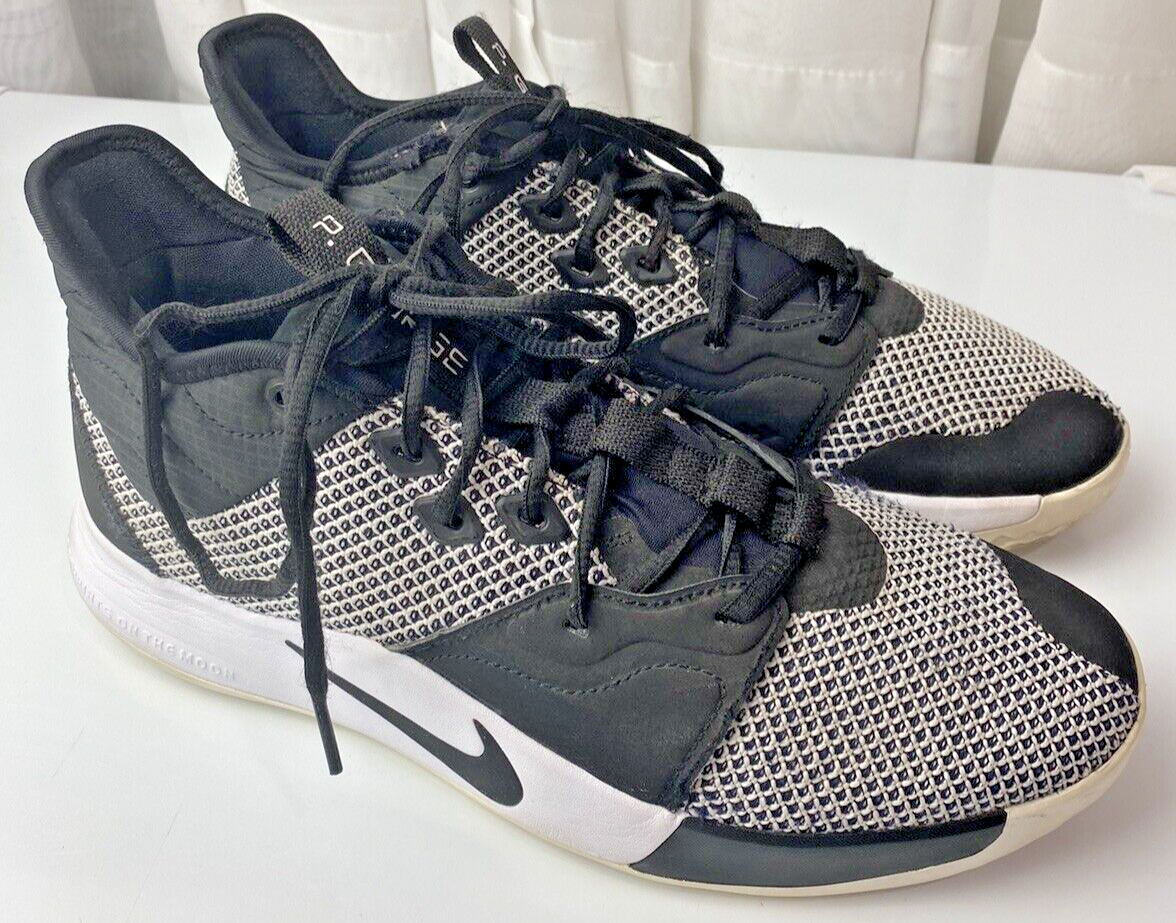 Nike Mens Paul George PG Monochrome White Black Oreo basketball shoes