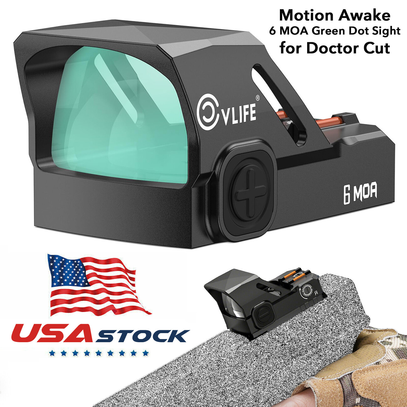 Lightning-Lock 6MOA Green Dot Sight for Doctor/RMR/Glock MOS/RMR/21MM Picatinny