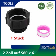 IBC Adapter Feingewinde 2 Zoll auf Grobgewinde S60x6 Tank Behälter Container DE