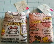 Daiso Brand: Set Of 2 Pink & Blue Reusable Shopping Bags, New With Free Shipping