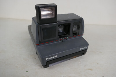 Polaroid Impulse Instant Film Camera Vintage With  Flash Grey in Color Untested