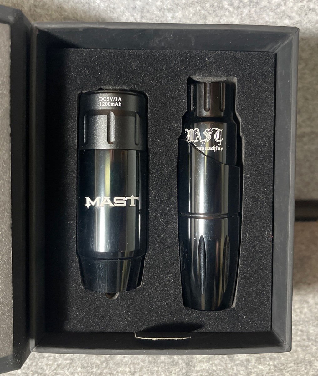 Used Mast Tour / Dragonhawk Wireless Rotary Pen Tattoo Machine & Battery Kit-1095277