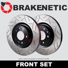 Front Set Brakenetic Premium Gt Slotted Brake Disc Rotors Cobra Bnp61044.gt