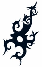 LARGE BLACK TRIBAL BORNEO SCORPION TEMPORARY TATTOOS TINSLEY SET OF 3 - SALE