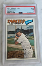 1977 BURGER KING TOPPS LOU PINIELLA SP CARD NEW YORK YANKEES ROYALS # 23 PSA 7
