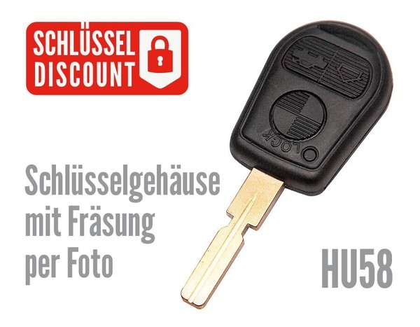 FüR BMW 3 Tasten SchlüSsel Rohling E36 E38 E39 E46 GehäUse HU58 + FräSen-image