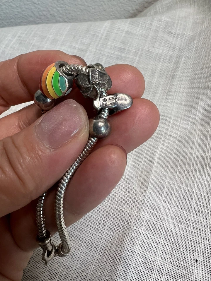 Pulsera Zable Italia Plata de Ley .925 con 7 Dijes/Cupcake Cumpleaños Foto 2 de 4