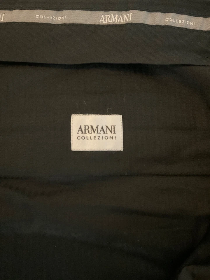 Pantalones de vestir para hombre Armani Collezioni gris carbón, talla 38, regular Foto 2 de 4