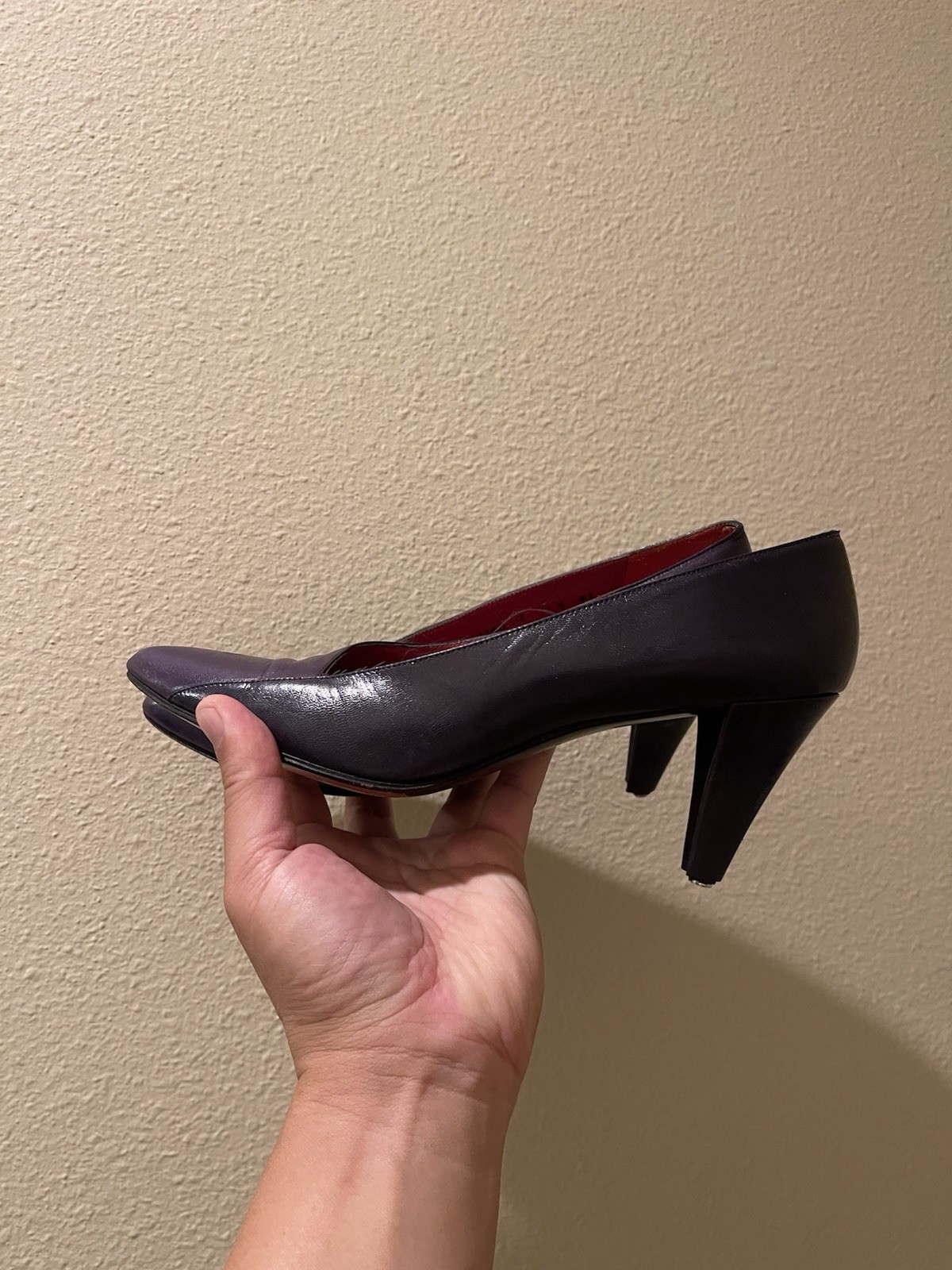 Scarpe vintage anni 80 Yves Saint Laurent viola taglia 7 5 ricambio suola scarpa necessario