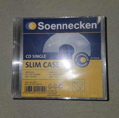 Soennecken CD DVD Slim Case 47 Slimcase, klarer Kunststoff, für 1 Disc, 10 Stück