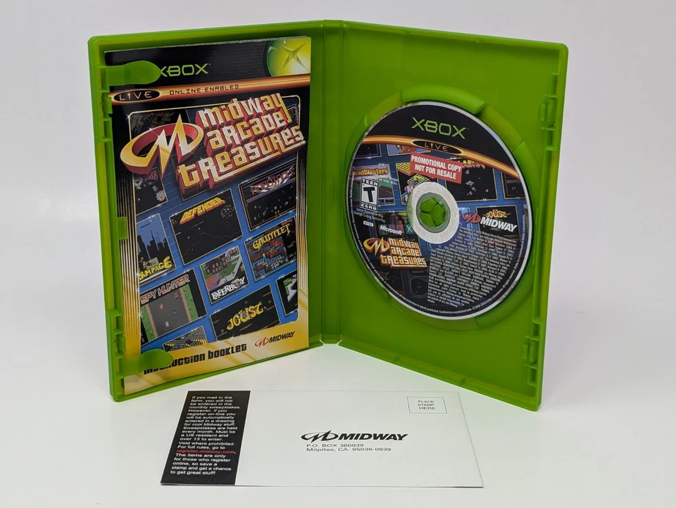 Midway Arcade Treasures -Not For Resale (Microsoft Xbox, 2003) - CIB W/ Reg Card - Image 3 of 3
