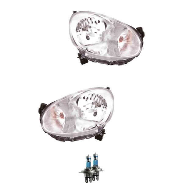 Halogen Scheinwerfer Frontscheinwerfer Set H4 FüR Nissan Micra IV Inkl. Lampen-image