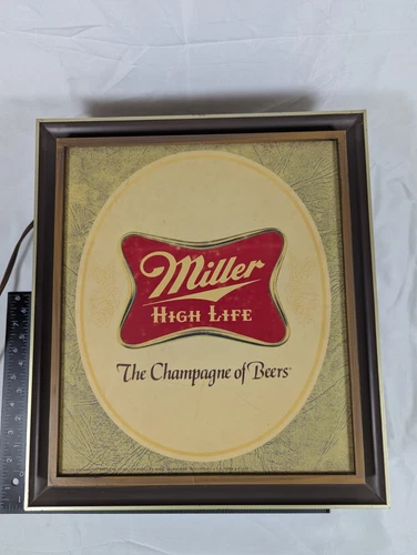 Vintage Miller High Life Beer Light Sign “Champagne of Beers” 1970s 1980s
