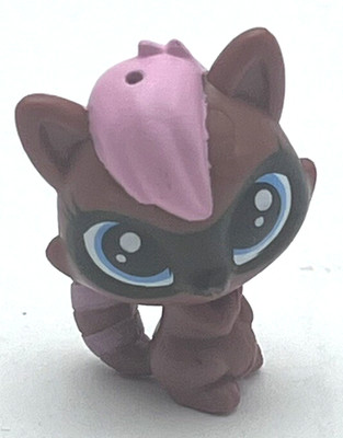 mini raccoon - Authentic Littlest Pet Shop - Hasbro LPS Pink Hair