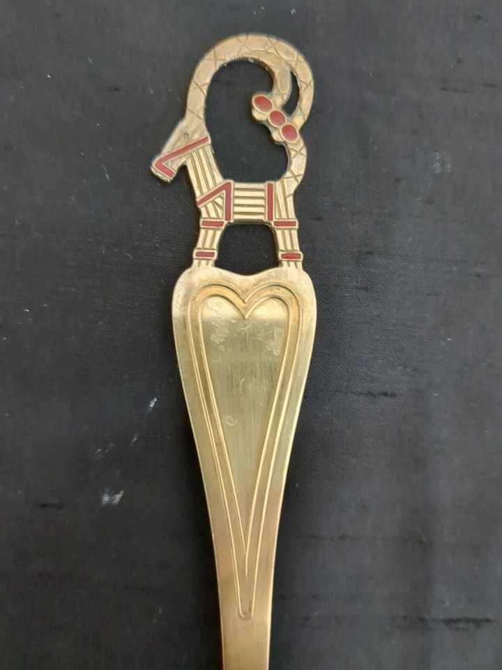 A. Michelsen Copenhagen Danish Sterling Gilded Reindeer Christmas Spoon 1948  - Image 4 of 4