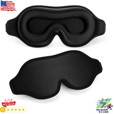 Weighted Eye Mask for Sleeping, Blackout 3D Contoured Sleep Mask with Adjustable