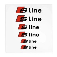 6pcs Car Goods Brake Caliper Sticker Heat Resistant Decals For Audi Sline A3 A4