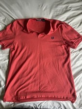 Chaps Men’s Dress Shirt Light Red Medium Size Short Sleeved