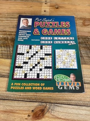 Pat Sajak s Puzzles & Games Book (2017) Crosswords Sudoku Trivia Words Codes VTG