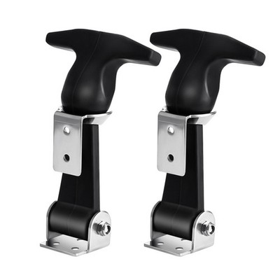 2Pcs Stainless Steel Rubber Tool Box Latch with T Handle Draw Latch for Vehicle