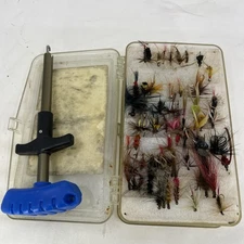 Vintage Fly Fishing Flies with Box. Wheatley flies Vgc. Fishing