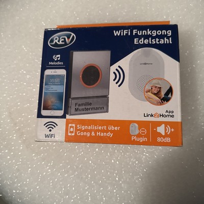 REV Wifi Funkgong Edelstahl App Link2Home 6 Melodies / 80 dB Wireless