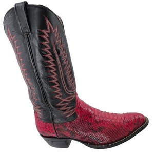Vintage Mens size 11.5D Red Python Exotic Snakeskin Leather Cowboy Western Boots Men main image 4