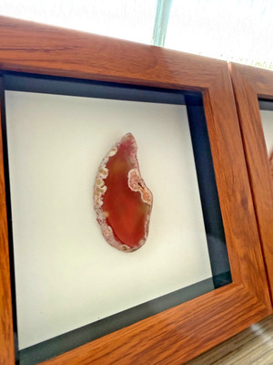 Polierte Achatscheibe, gerahmtes Trio, Edelsteine & Mineralien einzigartige Geschenke. Kostenloser Versand