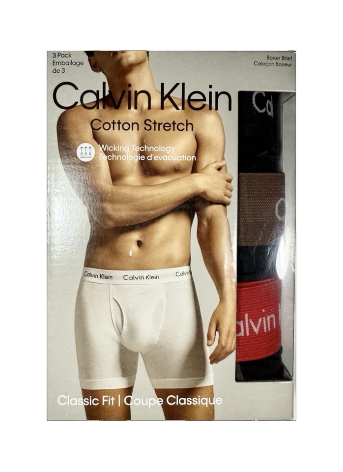 NWT Calvin Klein. * Men' 3 Pack. Cotton Stretch Boxer Brief. Black. MSRP $47.50 - Image 2 of 4
