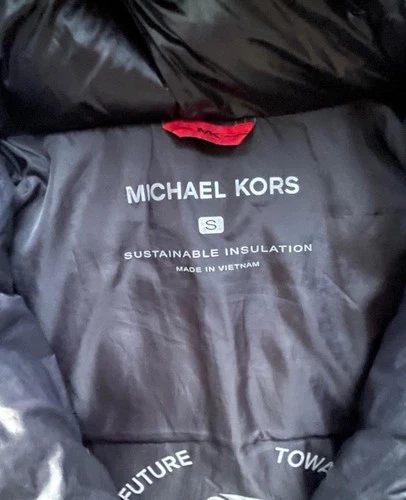 Michael Kors Men’s Hooded Puffer Jacket Black Sustainable Insulation Size Small image 2