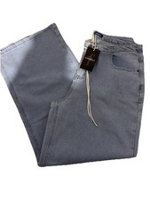 Flamingals Wide Leg Drawstring Waist From Jeans Size Large NWT Light Wash