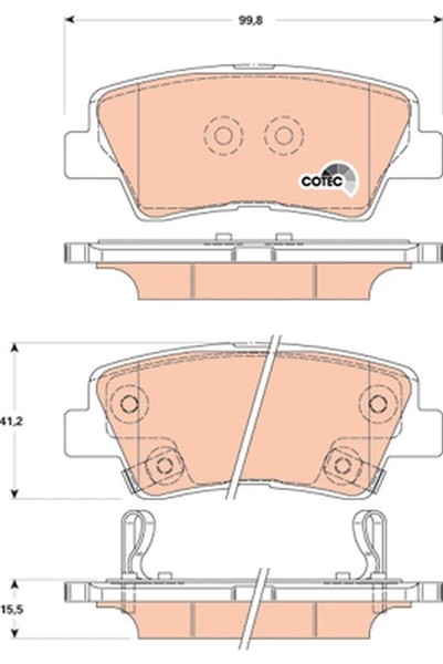TRW BremsbeläGe GDB3494 Hyundai I10 (IA)(2013->) 1,0 - 49Kw 65PS (Gpl)-image