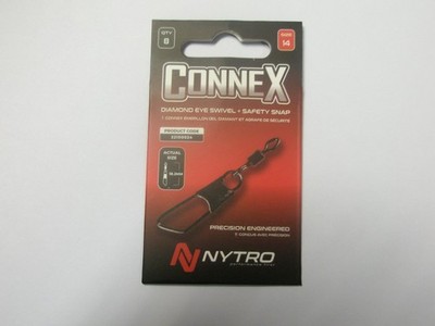 Nytro Connex 2 x 8 Stück Diamond Eye Swivel + Safety Snap ALLE GRÖßEN Angelausrüstung