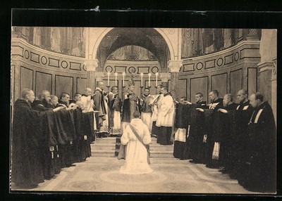 AK La Prêtrise, L´Evêque, la main droite étendue invoque l´Esprit-Saint, Religi 