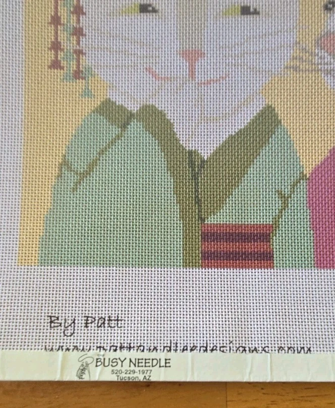 Patt And Lee Designs Needlepoint 18 ct Canvas-GEISHA CATS-11.5” x 8” - Image 3 of 4
