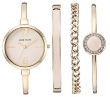 Anne Klein Womens AK/3290LPST Gold-Tone Bangle Watch and Premium Crystal