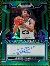Jermaine Samuels 2022 Panini Prizm Draft Picks College Penmanship Auto Green