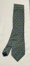 Burberry Blue Silk Men  s Tie Umbrella Print Made In Italy     