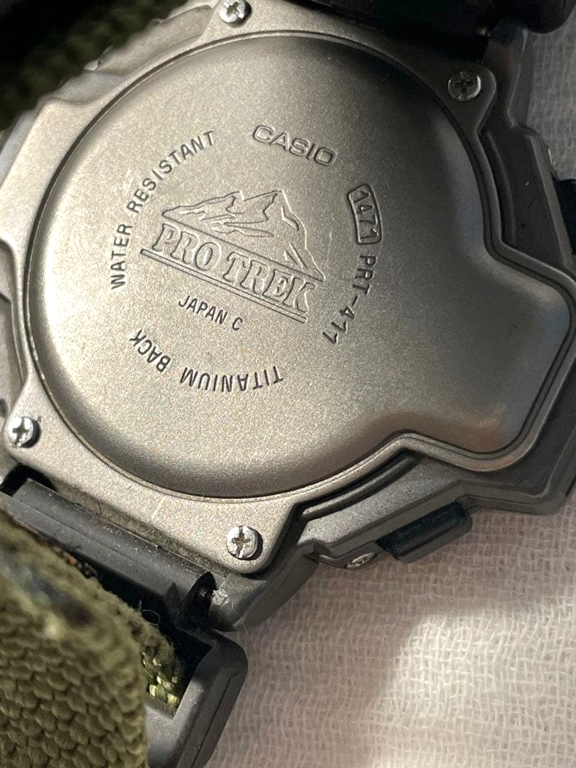 CASIO Pro Trek PRT-411 Titanium Triple Sensor Digital Watch 50mm