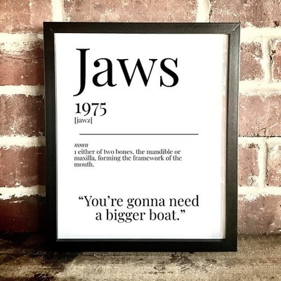 JAWS 1975 WÖRTERBUCH BESCHREIBUNG FILM FILM ZITAT VINTAGE DRUCK